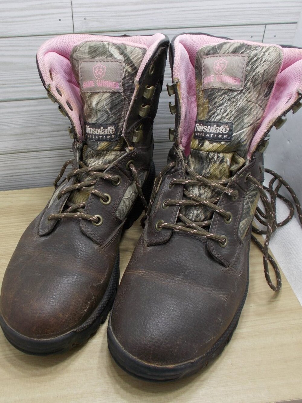 Game Winner Thinslate Waterproof Camo Boots Women's Size 8.5